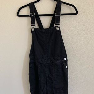 Topshop black denim shortalls